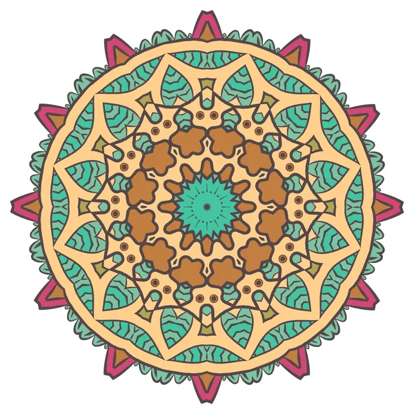 Ethnic Fractal Mandala Aztec Pattern — Stock vektor