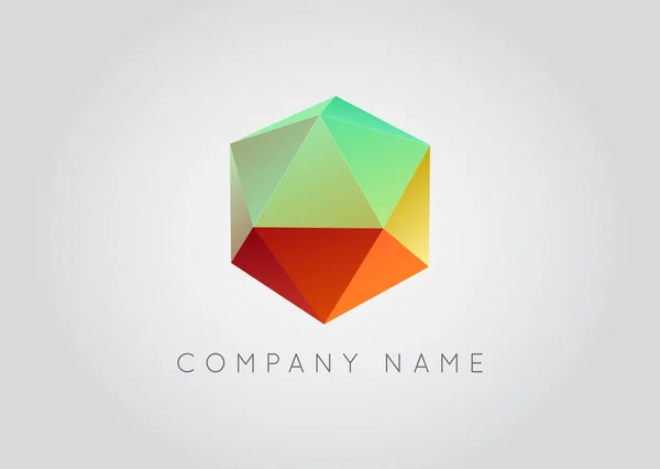 Trendy Crystal Triangulated Gem Logo — Wektor stockowy