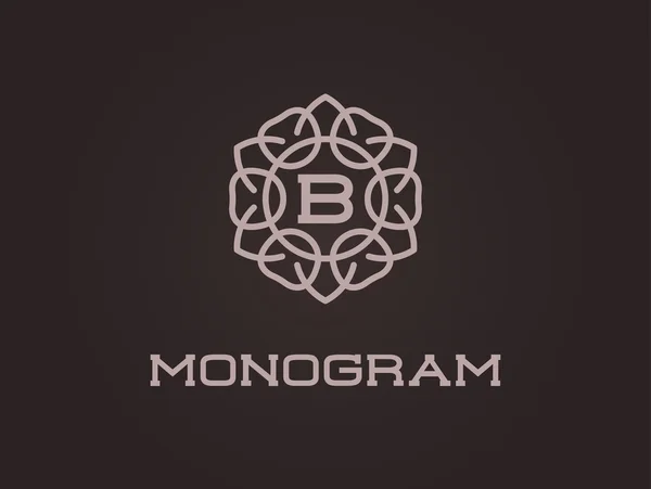 B harfi ile Monogram tasarım şablonu — Stok Vektör
