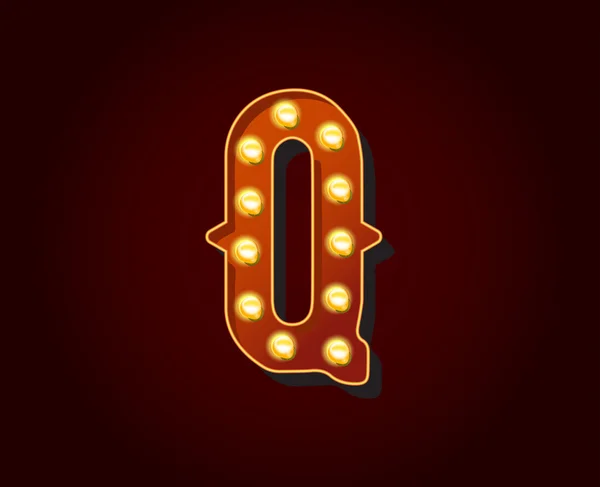 Light bulb Alphabet Letter Q — Διανυσματικό Αρχείο