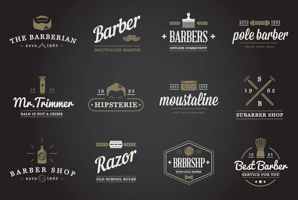 Barber and Shave Shop Elements — 스톡 벡터