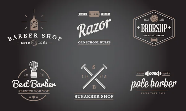 Barber and Shave Shop Elements — Stock Vector