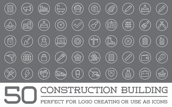 Conjunto de ícones de construção civil — Vetor de Stock