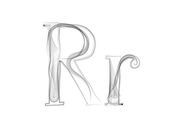 Letras de humo o neblina R — Vector de stock