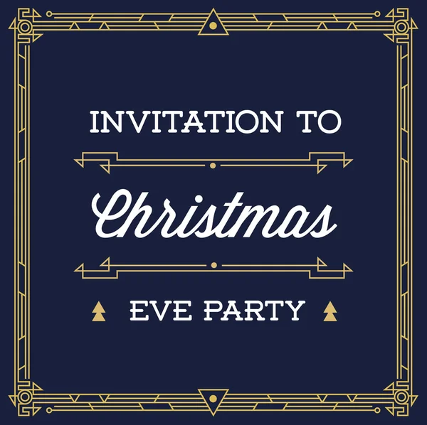 Gran Invitación Vintage a la Fiesta de Navidad — Vector de stock