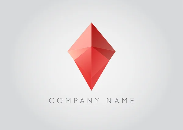 Trendy Crystal Triangulated Gem Logo — Wektor stockowy