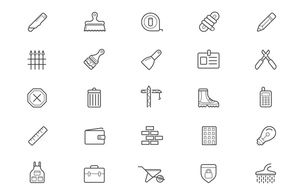 Conjunto de iconos de construcción de edificios — Vector de stock