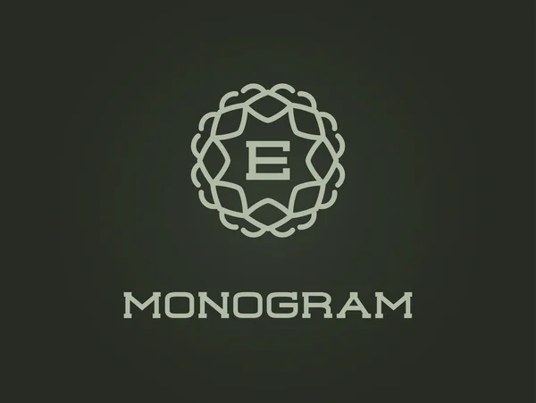 Modèle de conception de monogramme avec lettre E — Image vectorielle