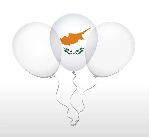塞浦路斯国旗气球 — 图库矢量图片