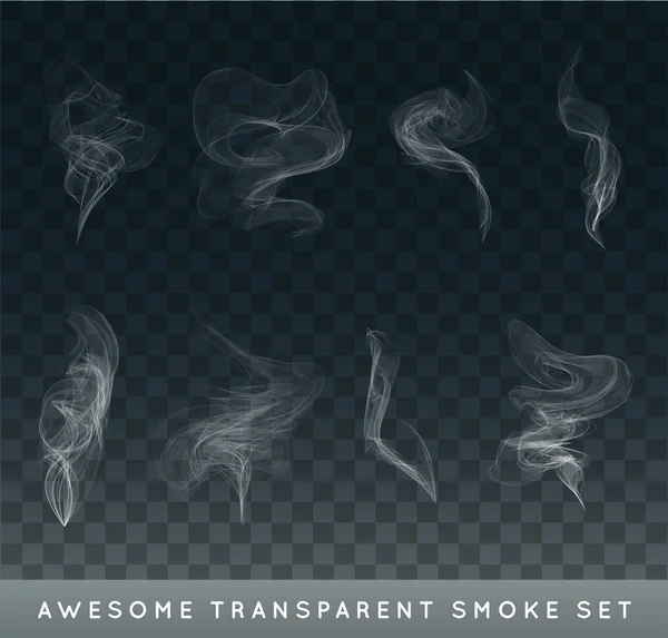 Set de Humo de Cigarrillo Realista — Vector de stock