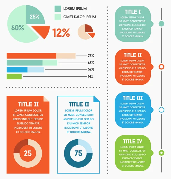 Elementi e oggetti infografici per il business — Vettoriale Stock