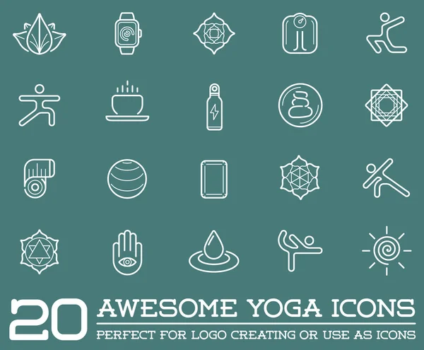 Conjunto de Yoga Zen Elementos Deportivos — Vector de stock