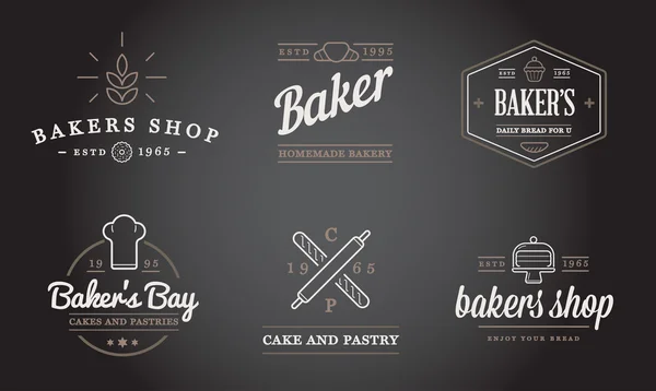 Éléments de pâtisserie boulangerie et icônes du pain — Image vectorielle