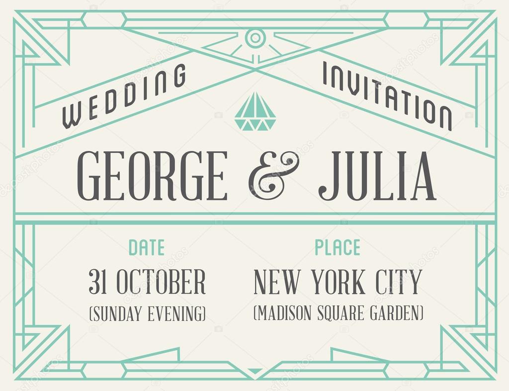 Vintage Style Invitation for Wedding Party