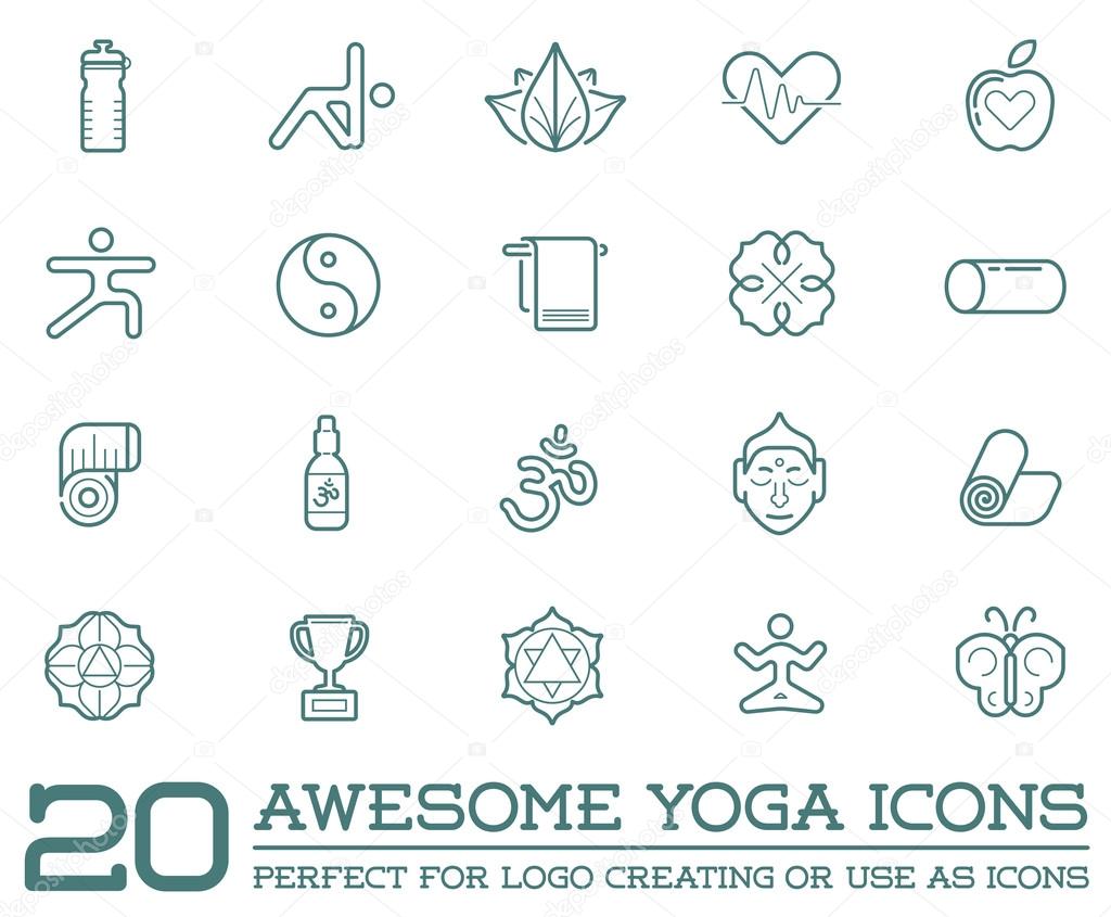 Set of Yoga Zen Sport Elements