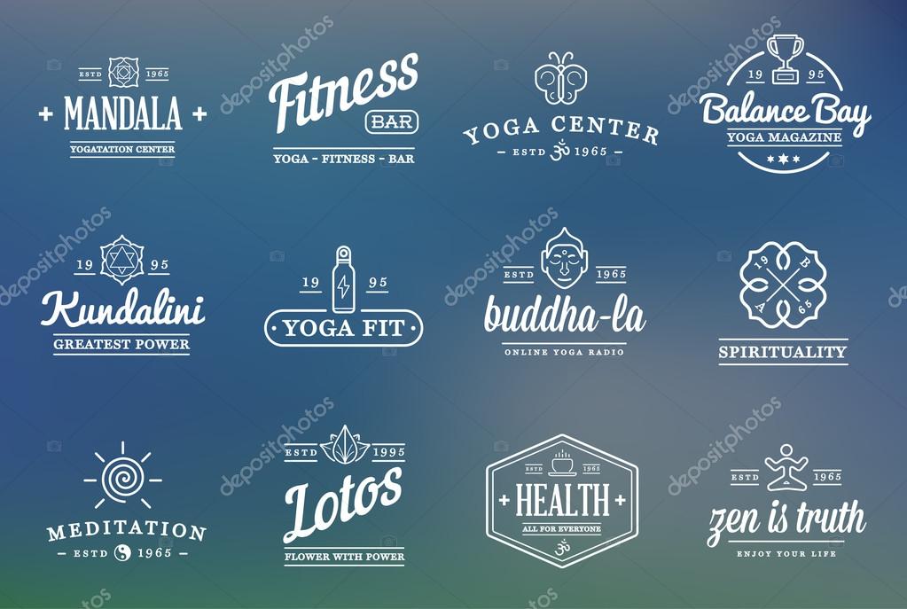 Set of Vector Yoga Zen Sport Elements and Fitness Healthy Illustration can be used as Logo or Icon in premium quality