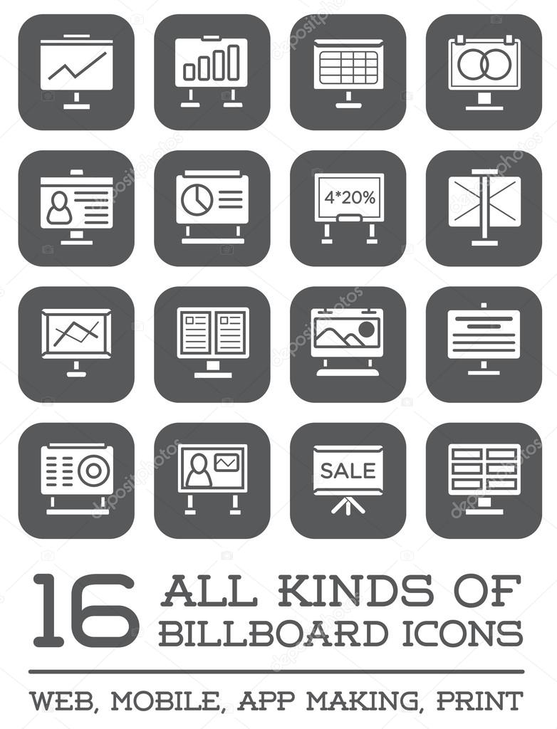 All Kinds Of Billboard Icons Vector Image By C Ckybe Vector Stock All Kinds Of Billboard Icons Vector Image By C Ckybe Vector Stock