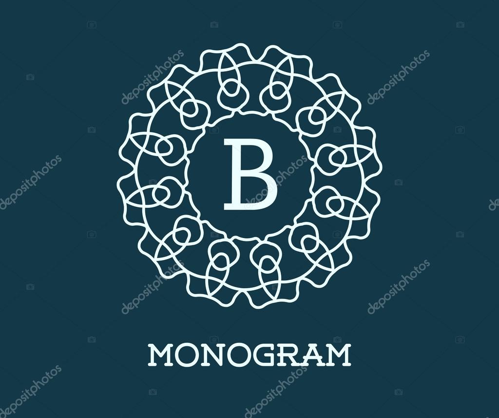 Monogram Design Template with Letter B Vector Illustration Premium Elegant Quality