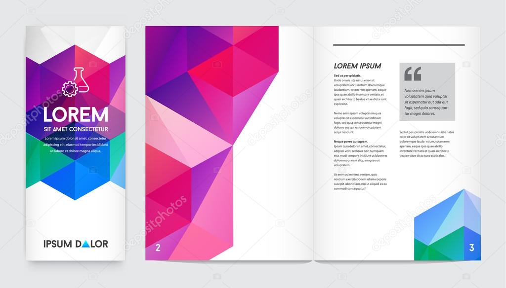 Letterhead and geometric triangular design brochure