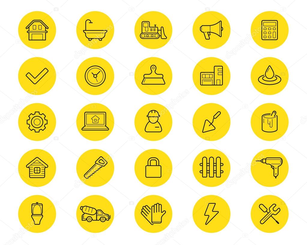 Set of Construction Building Icons