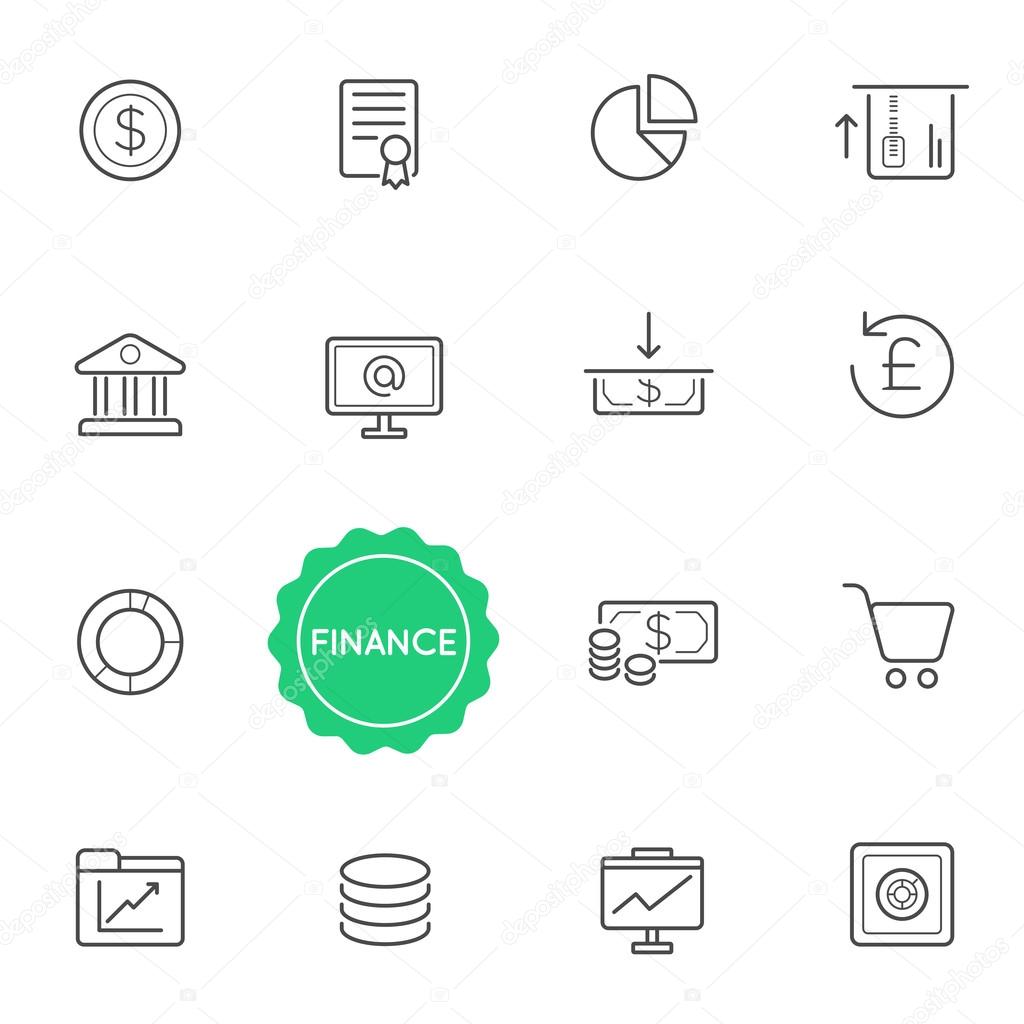 Set of Finance Money Elements