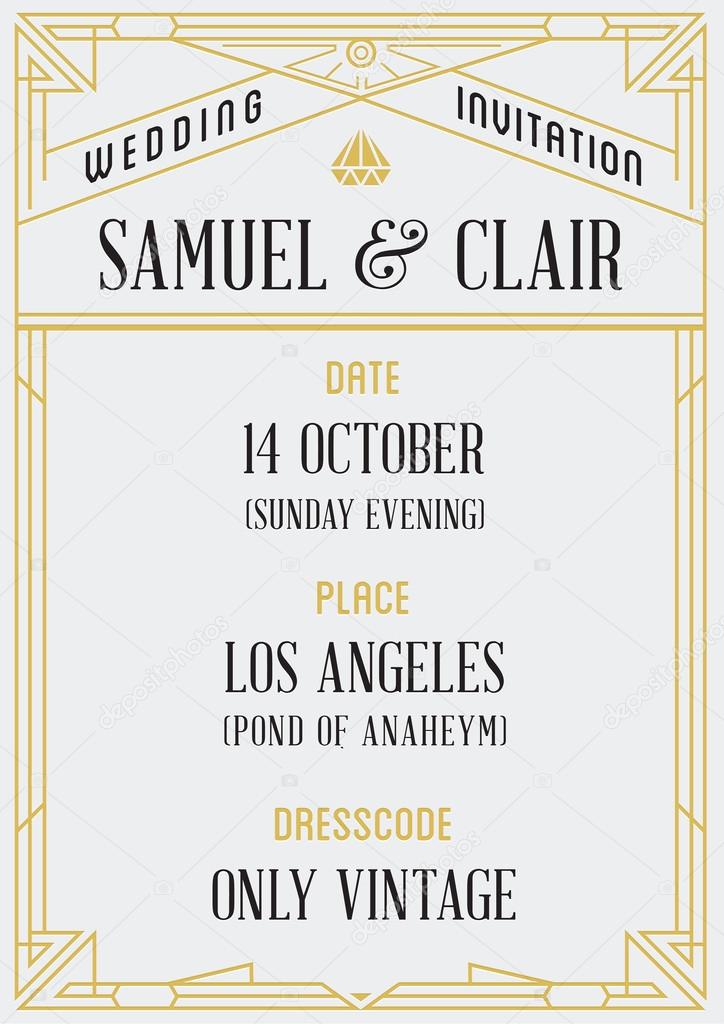 Great Vintage Invitation to Wedding Party