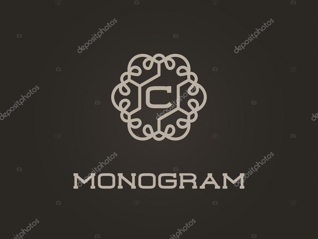 Monogram Design Template With Letter C Stock Vector C Ckybe 88099802