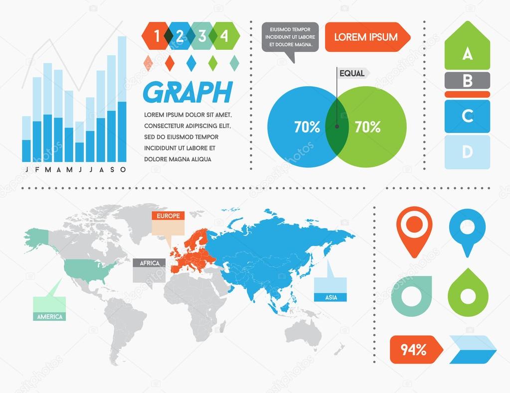 Infographics Elements and Objects for Business