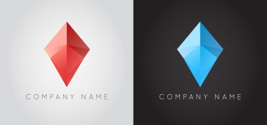 Trendy Crystal Triangulated Gem Logo