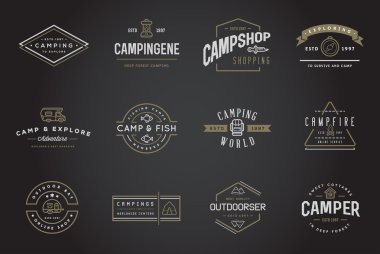 Set of Camping Camp Elements