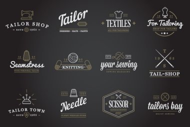 Set of Tailoring Tailor Sew Elements