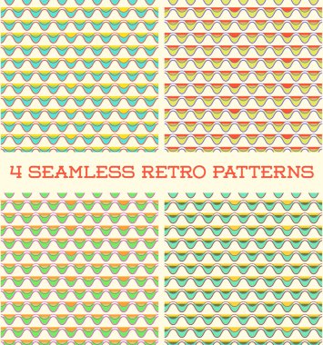 Sorunsuz Retro Vintage desen seti