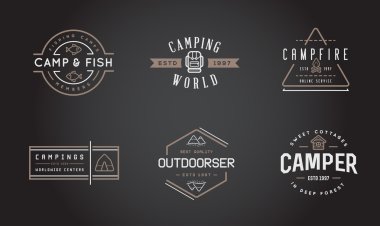 Set of Camping Camp Elements