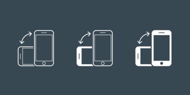Rotate Smartphone or Cellular Phone Icons