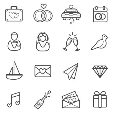 Her türlü düğün evlilik simgeler