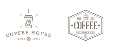 Kahve logo şablonlar ve kahve aksesuarları