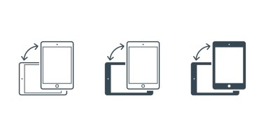 Döndürme Smartphone ya da Tablet Icons Set