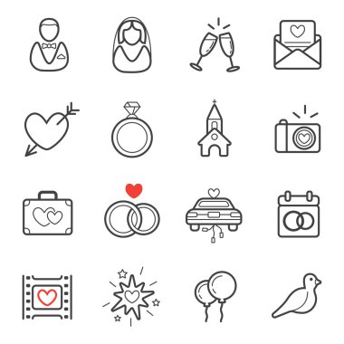 All Kinds of Wedding Marriage Icons