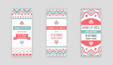 Tasarım harika düğün davetiyesi kümesi