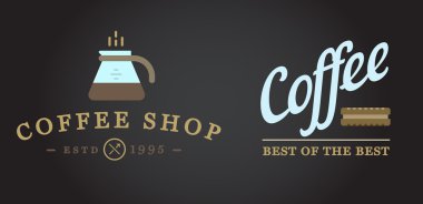Kahve logo şablonlar ve kahve aksesuarları