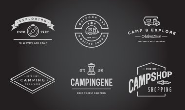 Set of Camping Camp Elements
