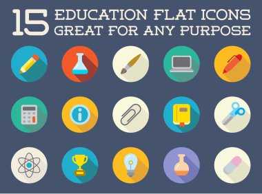 Eğitim düz simgeler kümesi