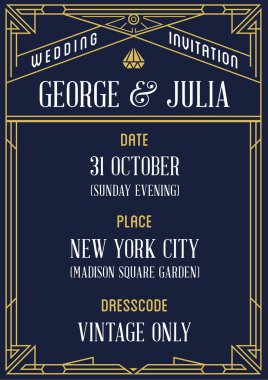 Düğün partisine harika Vintage davet