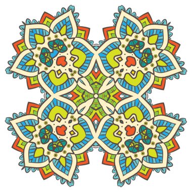 Etnik Fraktal Mandala Aztek Deseni