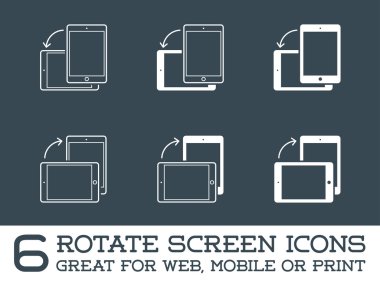 Döndürme Smartphone ya da Tablet Icons Set