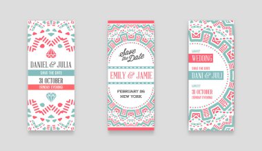 Tasarım harika düğün davetiyesi kümesi