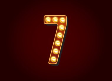 Light bulb digits number 7 clipart