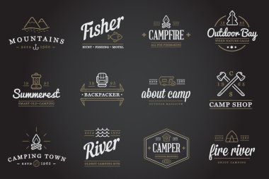 Set of Camping Camp Elements