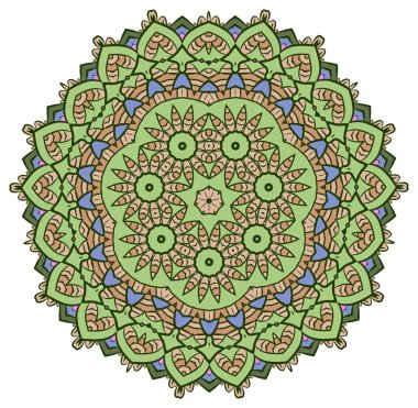 Etnik Fraktal Mandala Aztek Deseni