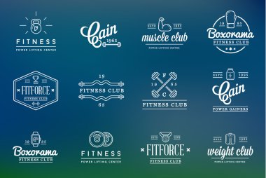 Set of Fitness Aerobics Gym Elements